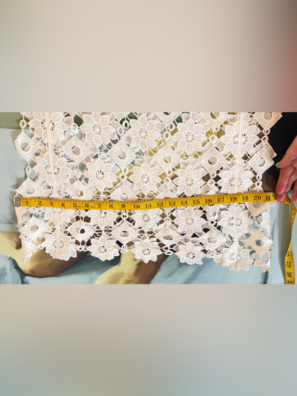 Anthropologie Maeve White Crochet Floral Overlay Crop Top - Picture 5 of 5